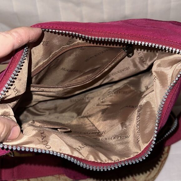 HUAERYOUYUE Burgundy Gray Nylon Crossbody Bag - Picture 11 of 14